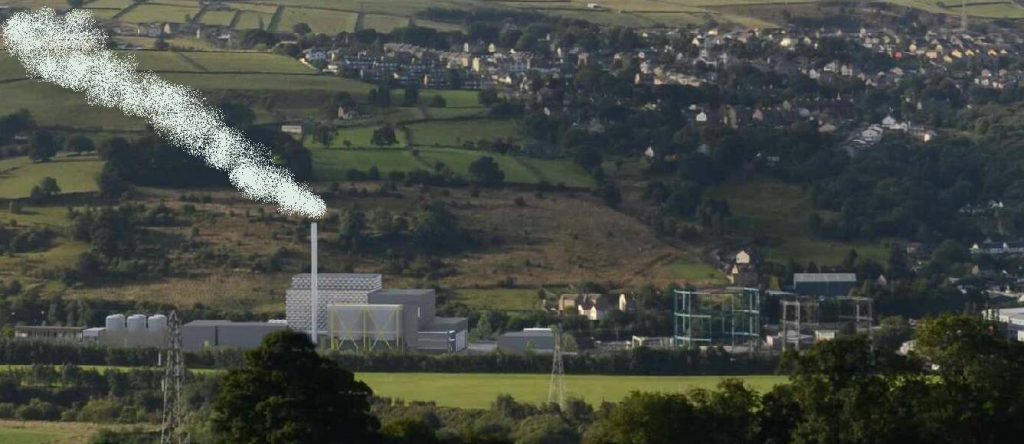 A scale view from Riddlesden of the proposed incinerator in the valley bottom