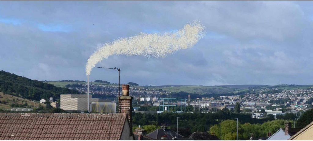 A mocked-up view of the plant from lower Riddlesden