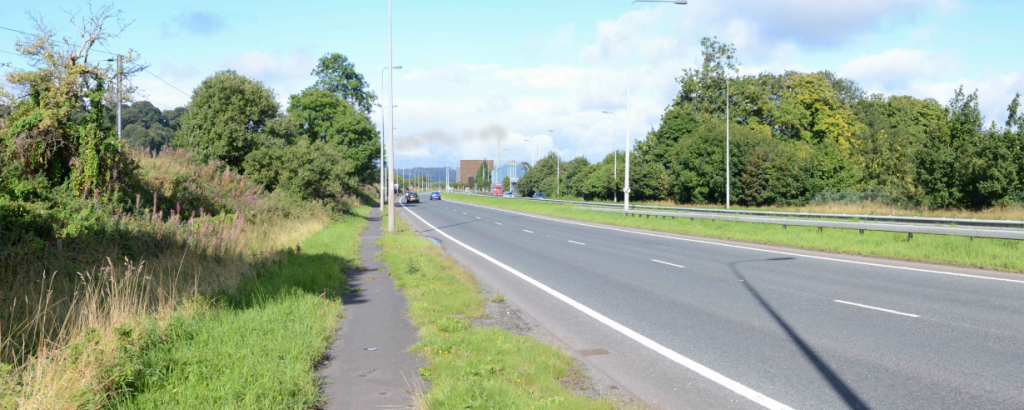 View going West on the A650